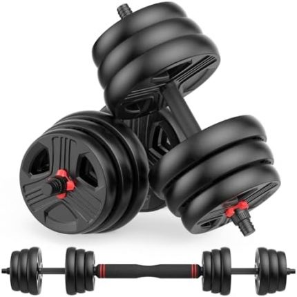Adjustable Dumbbell Set 20–90 lbs – 2-in-1 Home Gym Weights